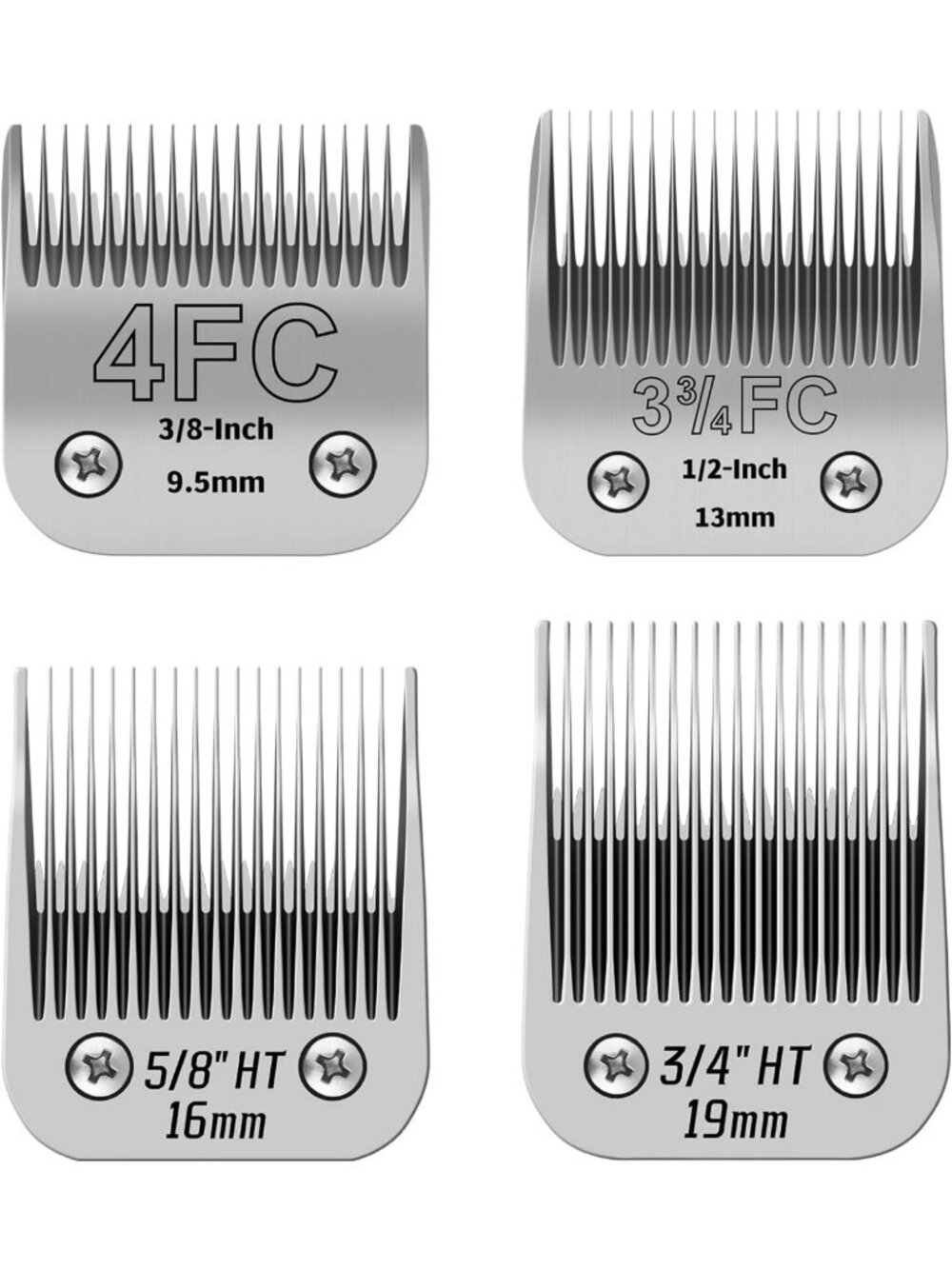 4-Piece Pet Dog Grooming Kit with Detachable Ceramic Blades - Large Size